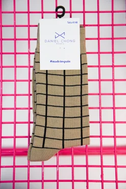Daniel Chong Calcetines cuadros beige* Calcetines