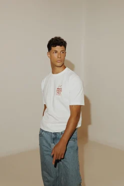 Daniel Chong CAMISETA BLANCA BORDADO NARANJA*Hombre Hombre