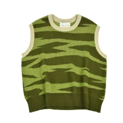 Daniel Chong Knitted Jacquard Vest VERDE/VERDE*Mujer Hombre|Mujer