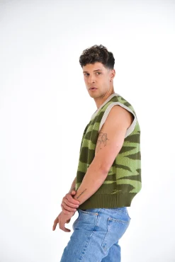 Daniel Chong Knitted Jacquard Vest VERDE/VERDE*Mujer Hombre|Mujer