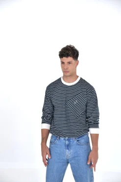 Daniel Chong LONGTSHIRT RAYAS LOGO BORDADO*Hombre Hombre