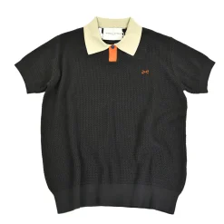 Daniel Chong Men's Short Sleeve Mesh Polo w/ Button AZUL MARINO*Hombre Hombre