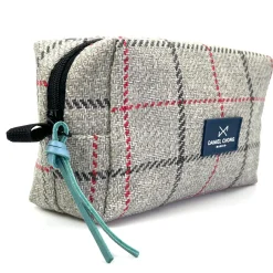 Daniel Chong Neceser Cubo cuadros gris y rojo* Neceseres