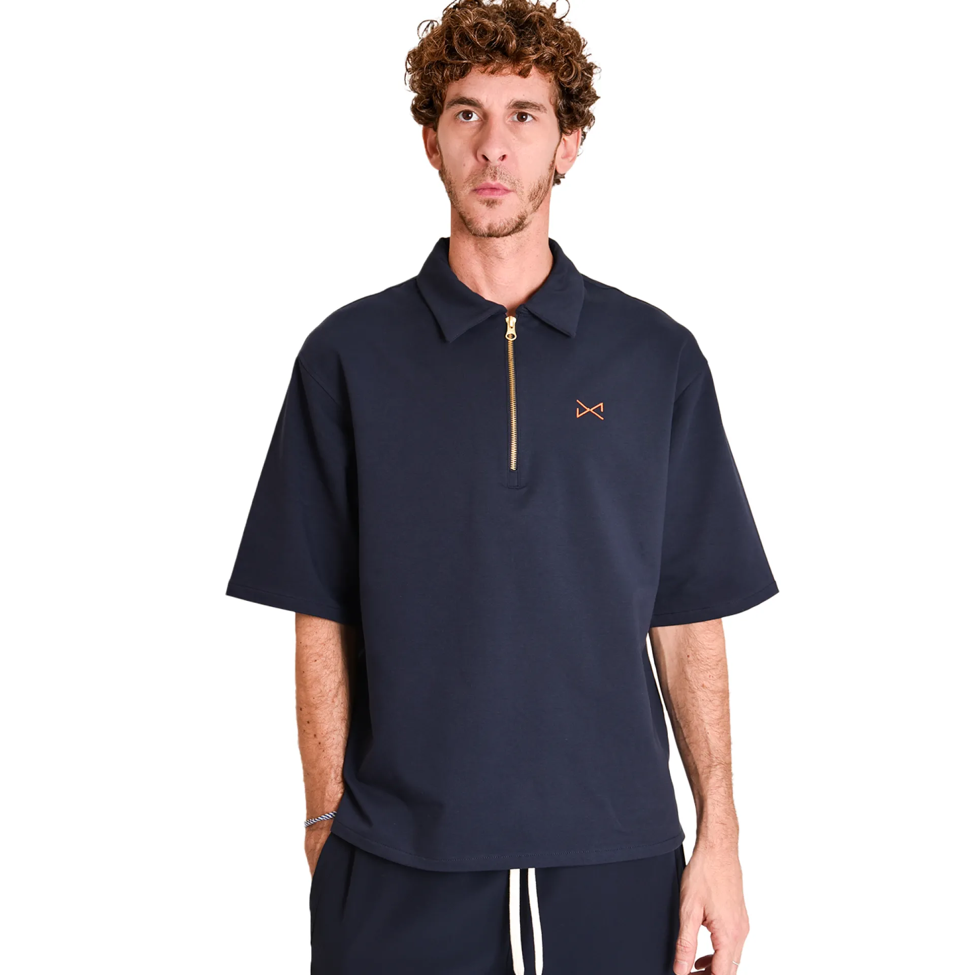 Daniel Chong OVER ZIP POLO NAVY unisex*Mujer Hombre|Mujer