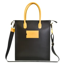 Daniel Chong THE CLERK MAXI NEGRO & MOSTAZA*Mujer Mujer|Bolsos De Piel