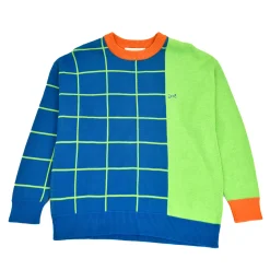 Daniel Chong Unisex Knitted Jacquard Sweater AZUL/VERDE*Mujer Hombre|Mujer