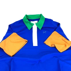 Daniel Chong Vestido Camisero Azul real cuello verde*Mujer Mujer