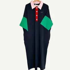 Daniel Chong Vestido Camisero Marino cuello rosa*Mujer Mujer