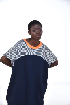 Daniel Chong VESTIDO OVER RAYAS FRONTALES*Mujer Mujer